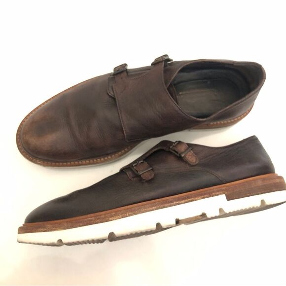 Rolando Sturlini Double Monk Strap leather shoes Mens 43 made Italy - Picture 5 of 16